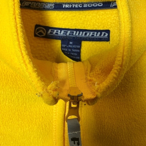 Free World WS Tri Tec 2000 Full Zip Plush Jacket Marigold Yellow Size XXL - Picture 3 of 5